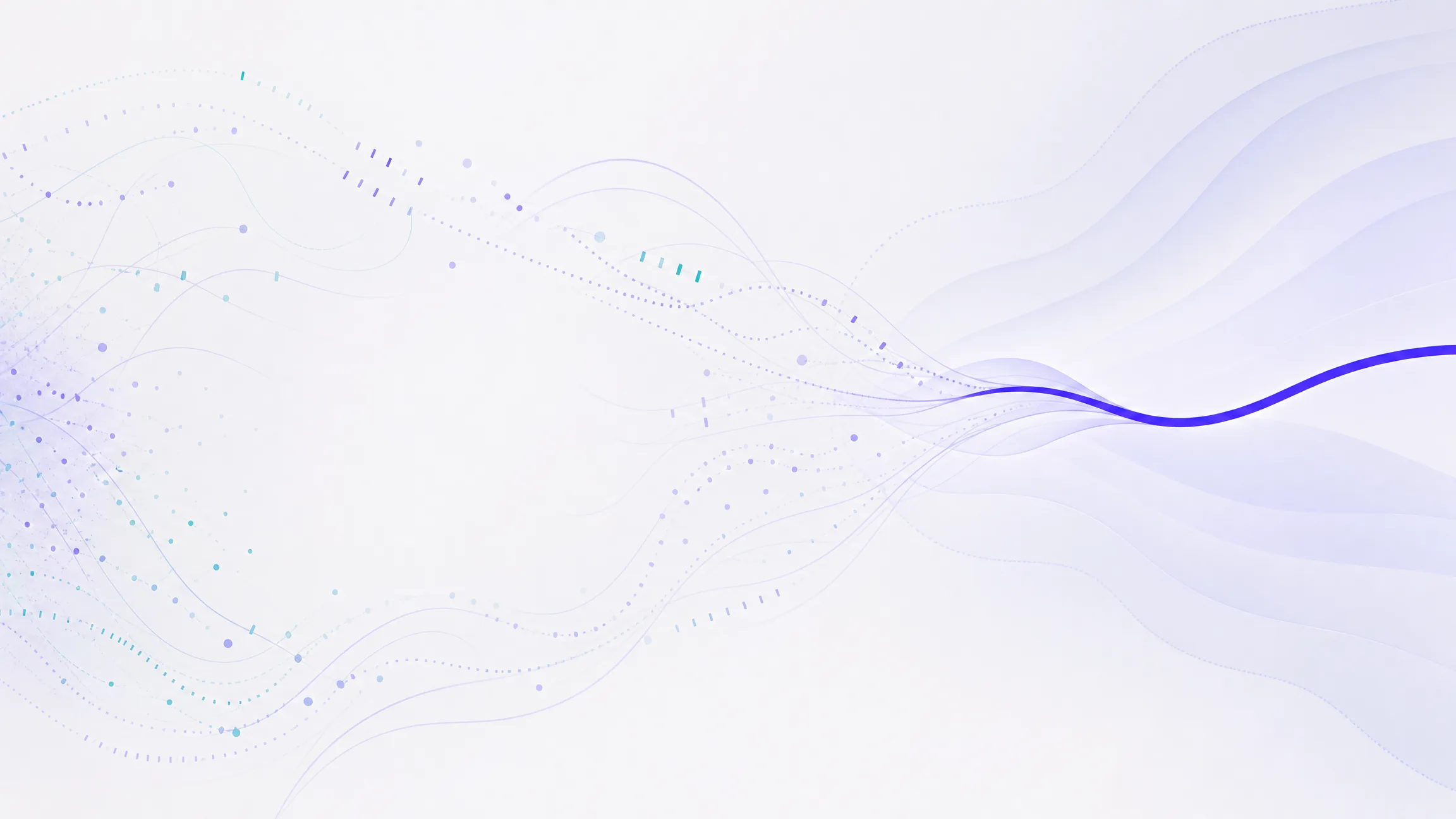Abstract illustration of many scattered data points converging into a single clear signal line.